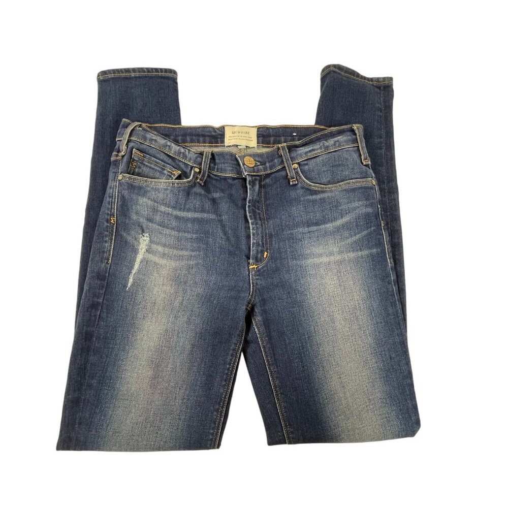 McGuire Denim Skinny Jeans Sz 28 Womens Stretchy Blue Distressed